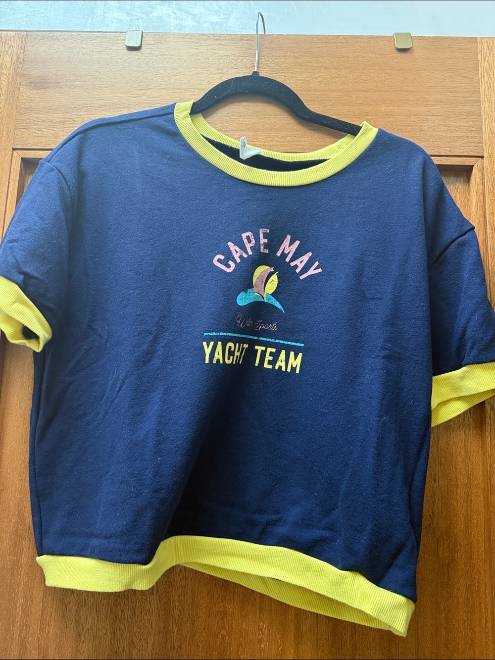 Anthropologie Navy & Yellow 'Cape May Yacht Team' Short Sleeve Tee